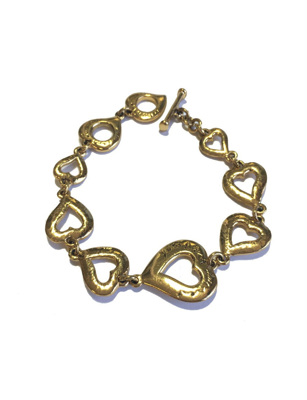 Bracelet YSL SAINT LAURENT coeur en métal doré
