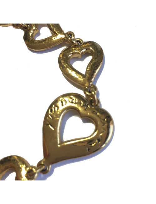 Bracelet YSL SAINT LAURENT coeur en métal doré