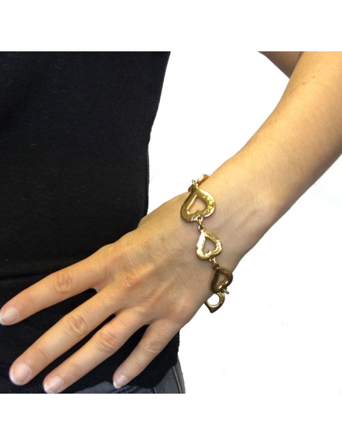 Bracelet YSL SAINT LAURENT coeur en métal doré