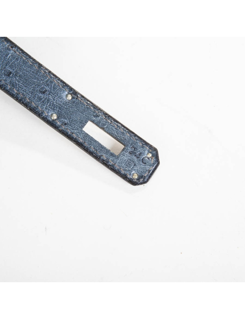 Blue jean Birkin 35 ostrich bag