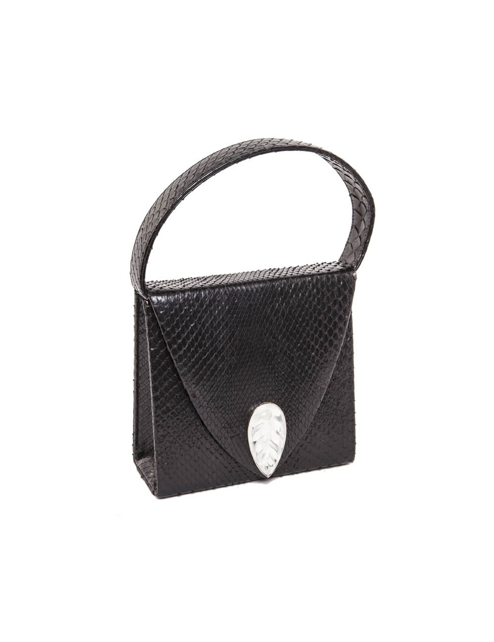 Sac du soir LALIQUE en python noir