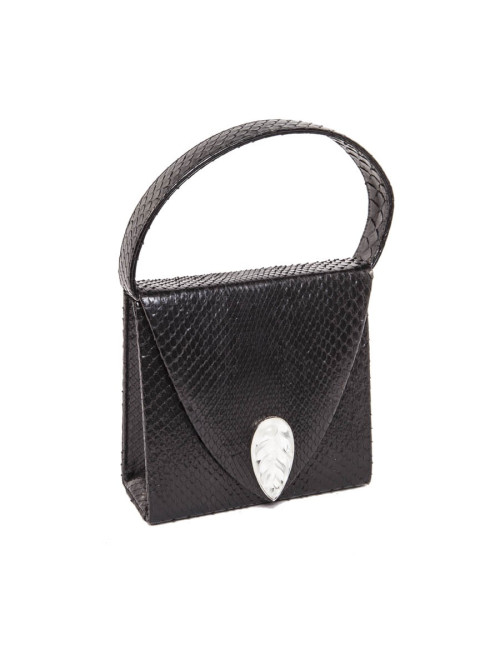 Sac du soir LALIQUE en python noir