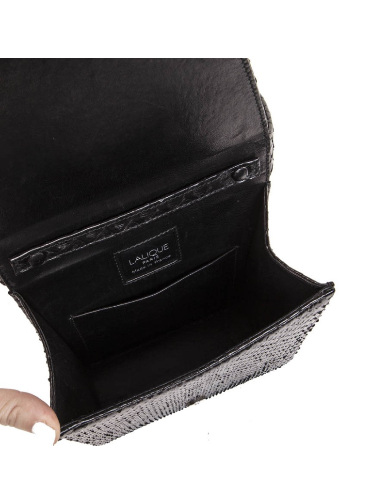 Sac du soir LALIQUE en python noir