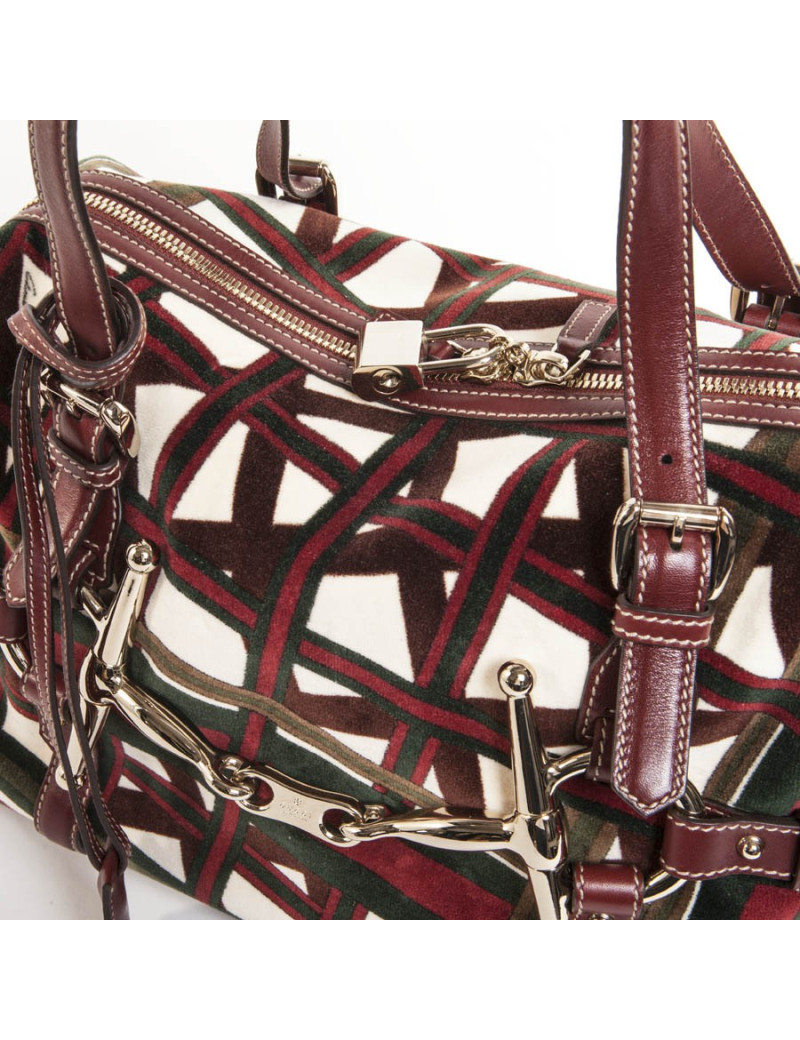 Multicolored velvet GUCCI tote bag