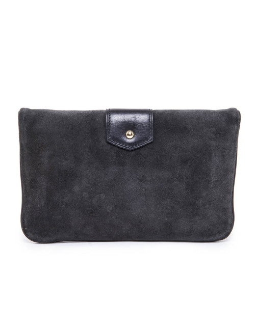 Clutch LOUIS VUITTON veau velours anthracite
