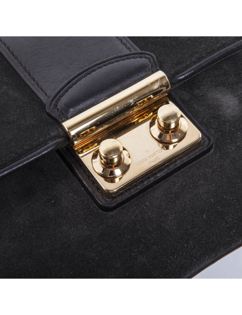 Clutch LOUIS VUITTON anthracite suede