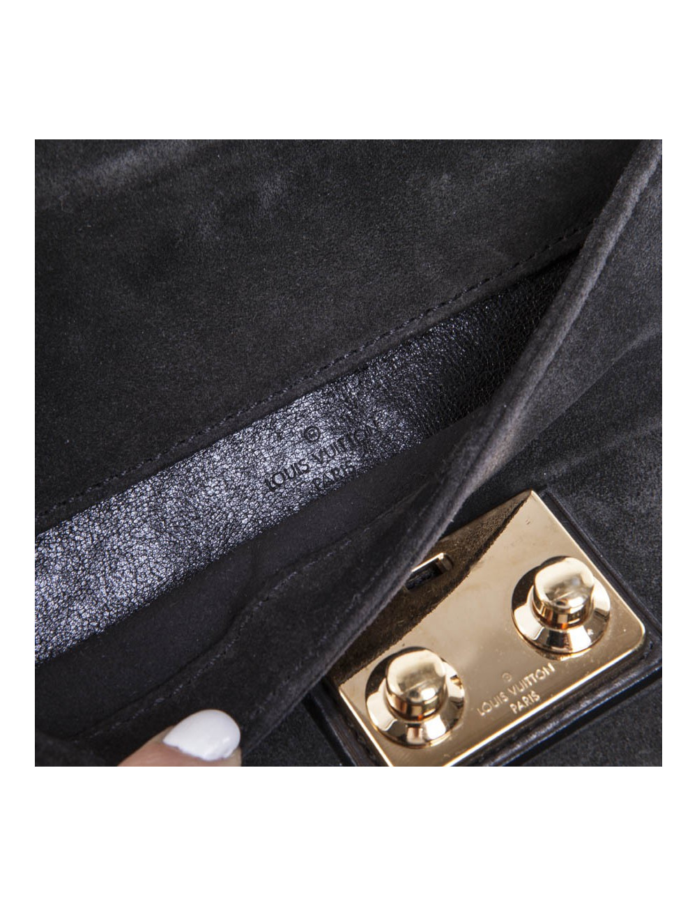 Clutch LOUIS VUITTON anthracite suede