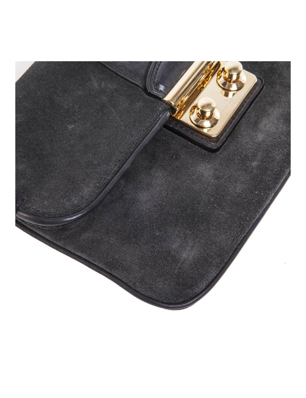Clutch LOUIS VUITTON anthracite suede