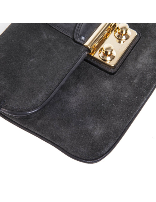 Clutch LOUIS VUITTON anthracite suede