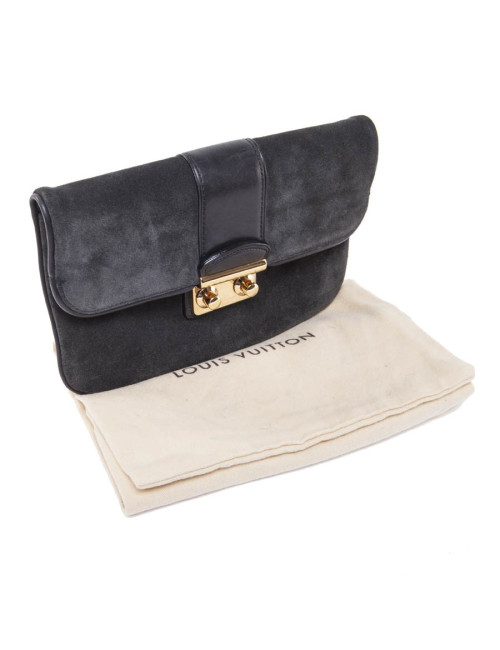 Clutch LOUIS VUITTON veau velours anthracite