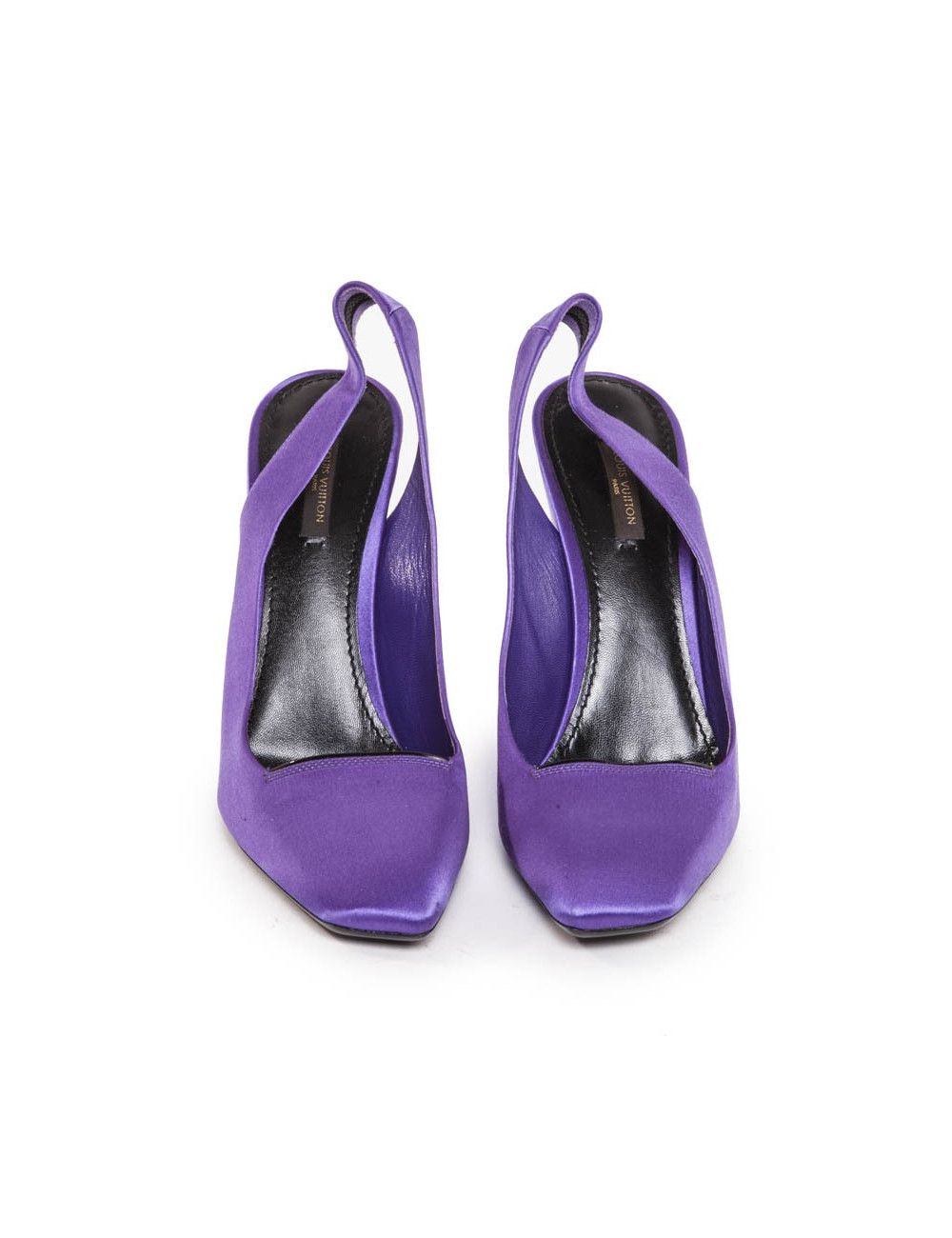 LOUIS VUITTON T 40 en purple Duchess satin pumps