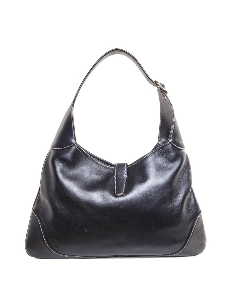 GUCCI canvas and dark blue leather bag