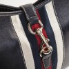 GUCCI canvas and dark blue leather bag