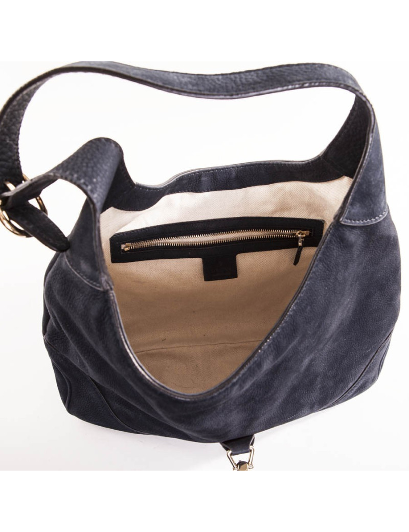 Sac GUCCI cuir mate bleu marine