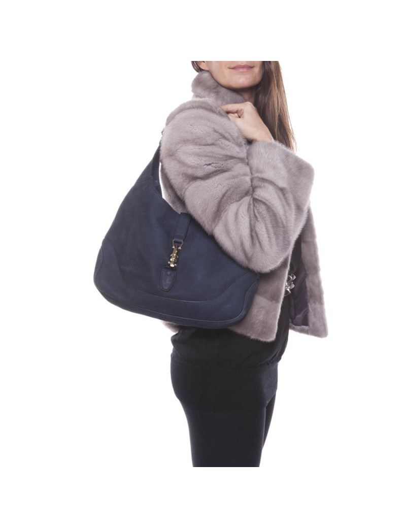 Sac GUCCI cuir mate bleu marine