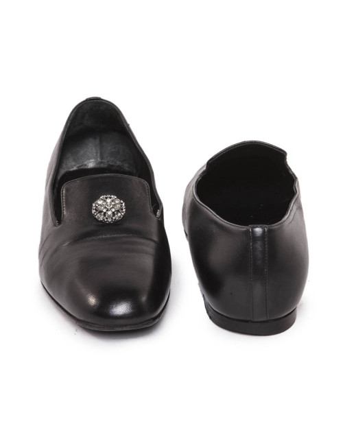 Ballerines CHANEL T 39 cuir noir