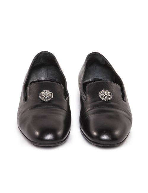 Ballerines CHANEL T 39 cuir noir