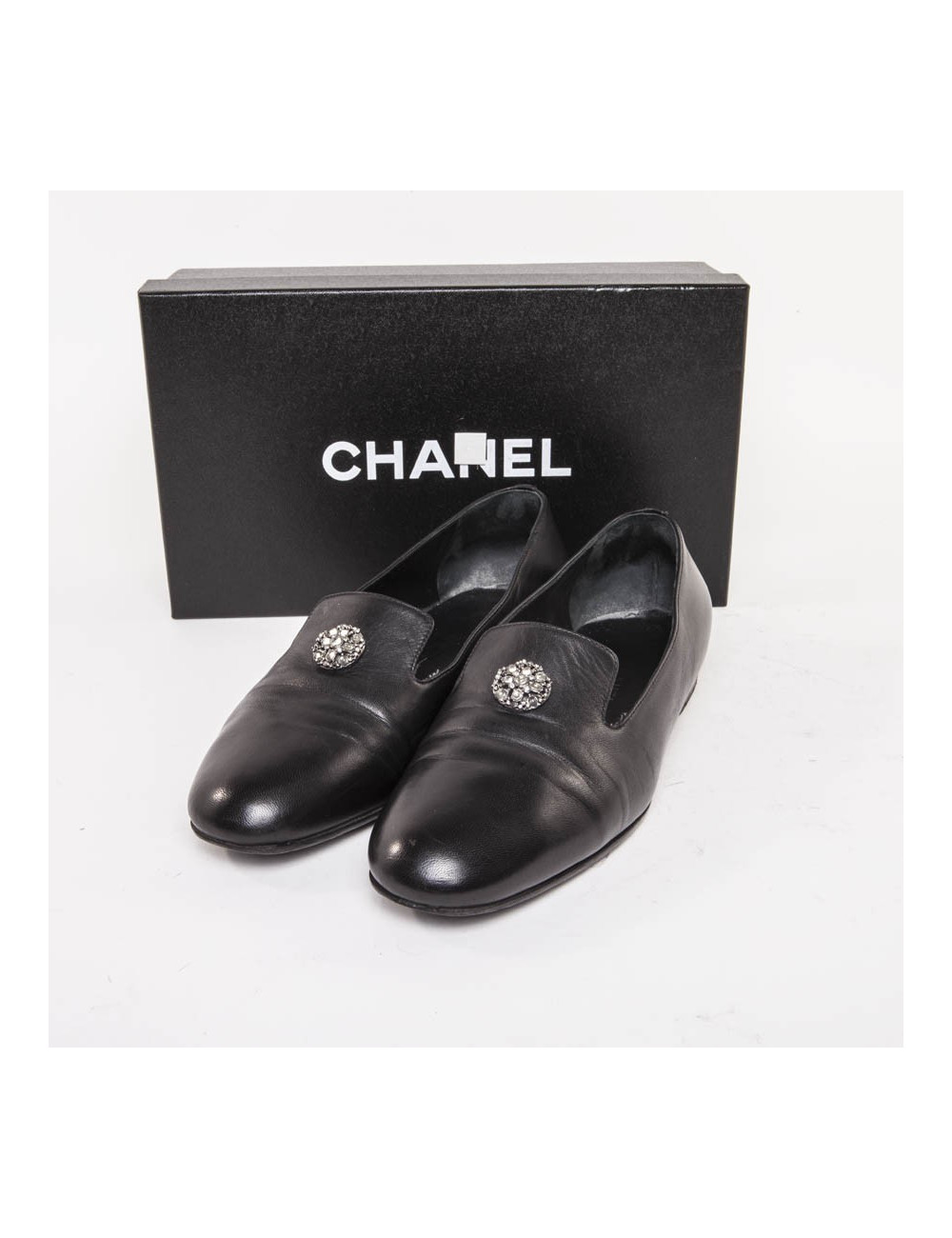 Ballerines CHANEL T 39 cuir noir