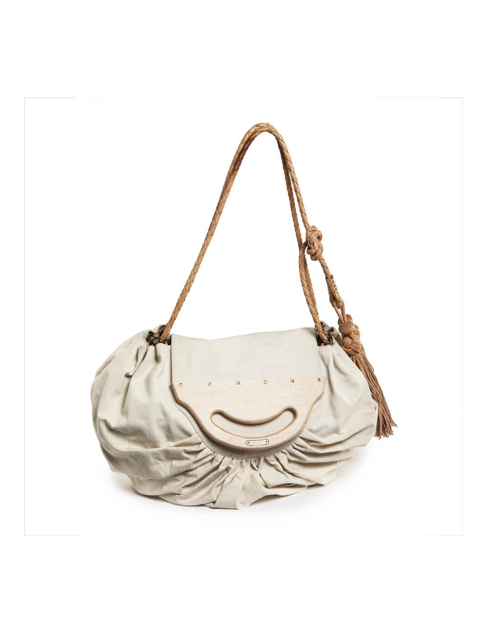 GIVENCHY Collector tote bag in beige canvas and leather
