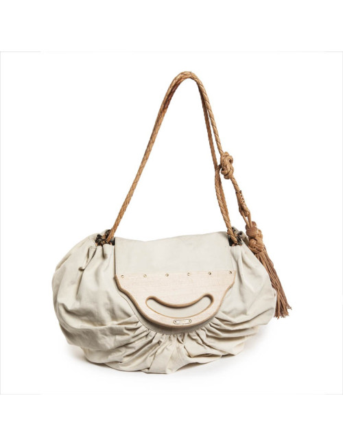 GIVENCHY Collector tote bag in beige canvas and leather