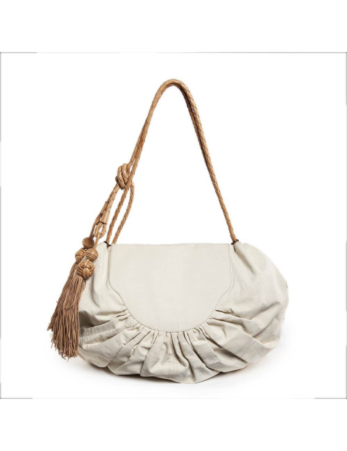 GIVENCHY Collector tote bag in beige canvas and leather