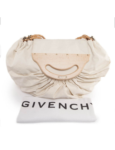 GIVENCHY Collector tote bag in beige canvas and leather