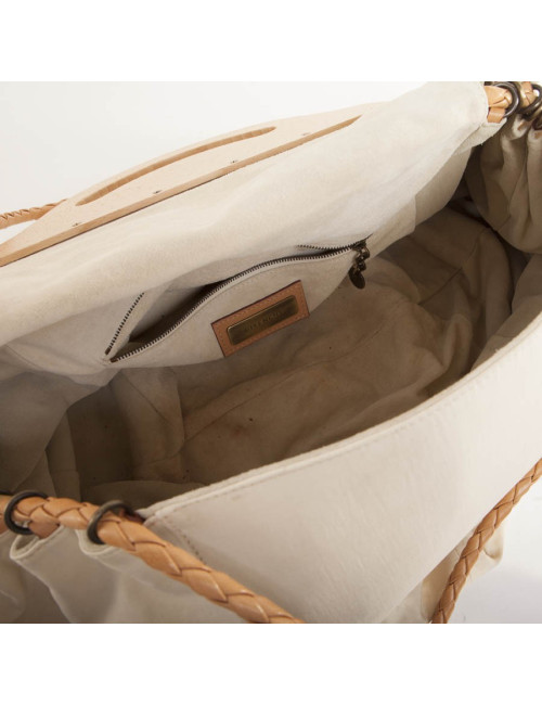 GIVENCHY Collector tote bag in beige canvas and leather