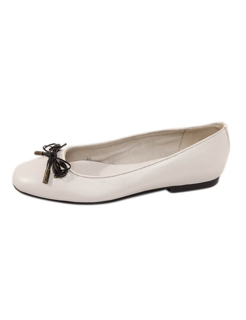Ballerines CHANEL T 37 cuir blanc
