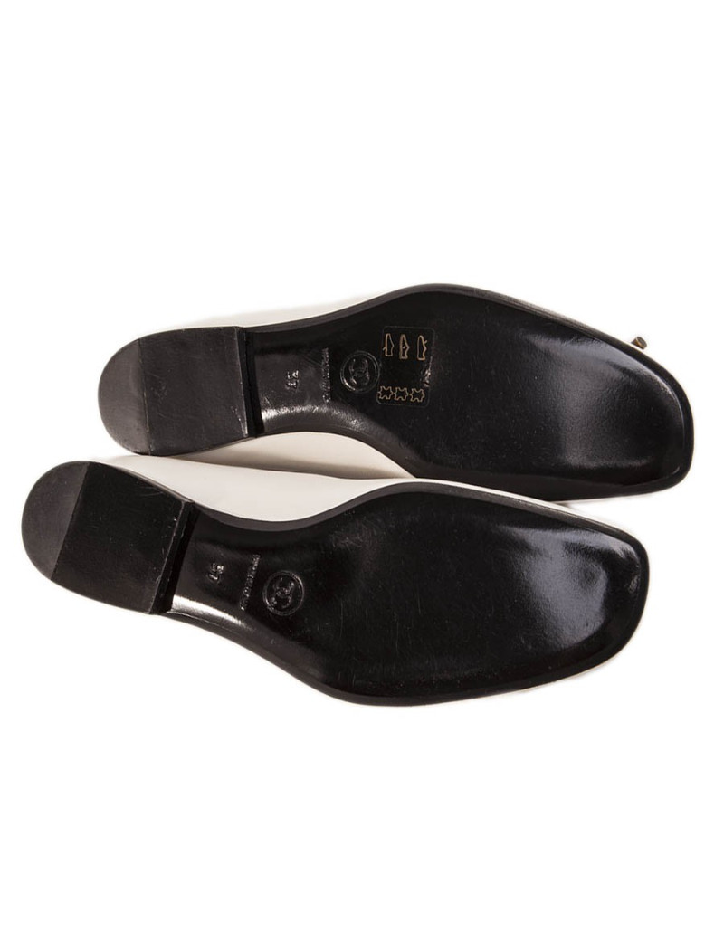 Ballerines CHANEL T 37 cuir blanc