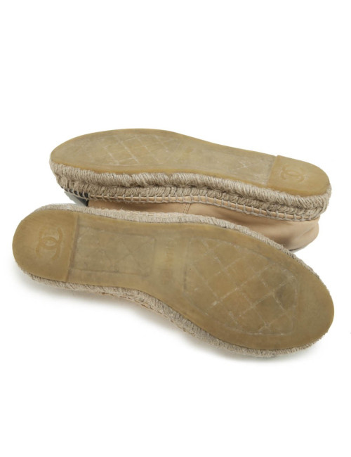 Espadrilles CHANEL T 40 cuir bicolore