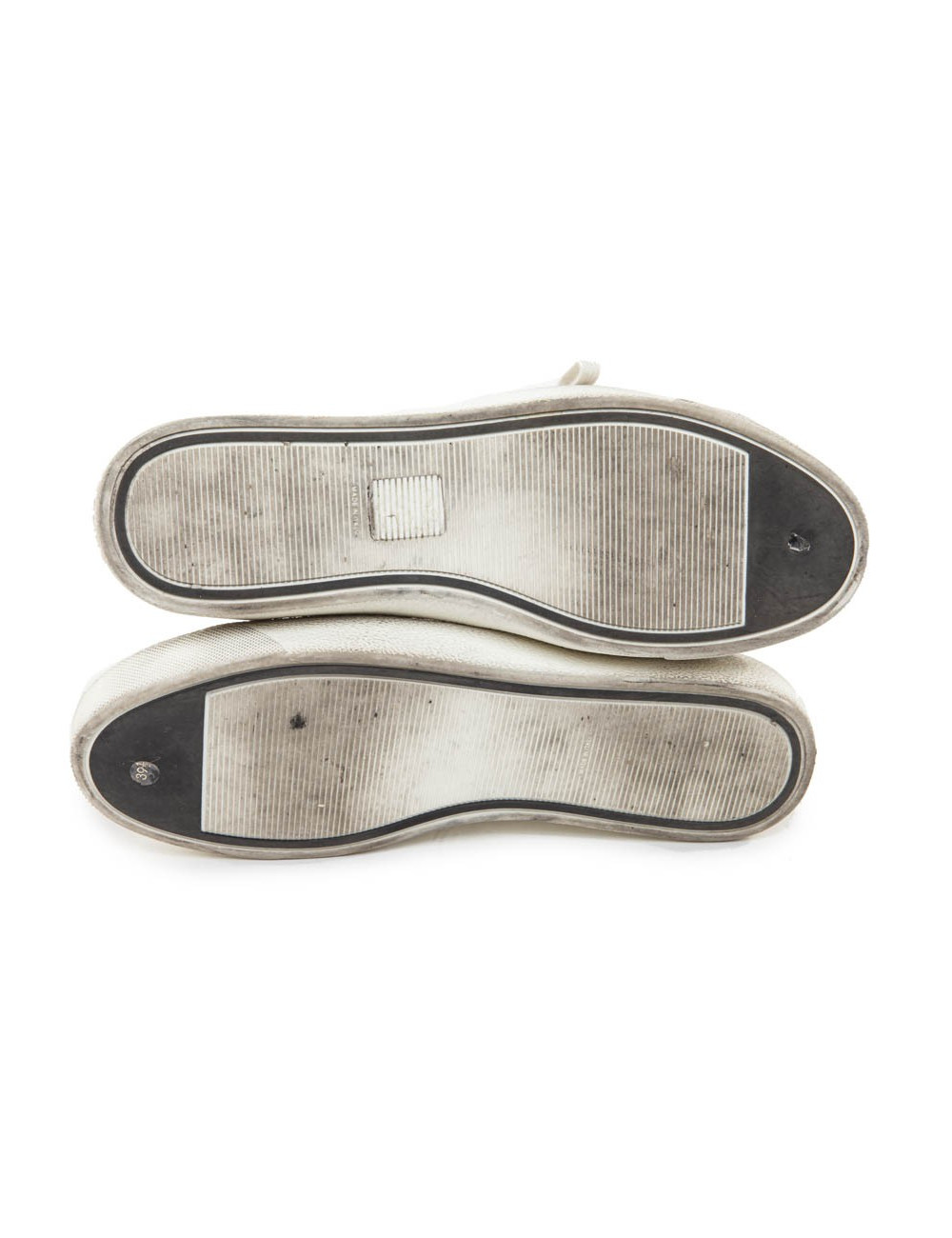 CHANEL T 39.5 black and white leather and embroidery sneakers