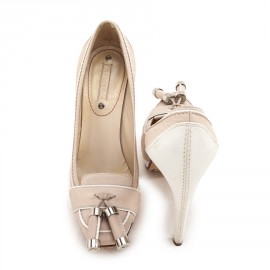 CELINE high heels T 37 in pale pink and white leather 