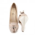 CELINE high heels T 37 in pale pink and white leather 