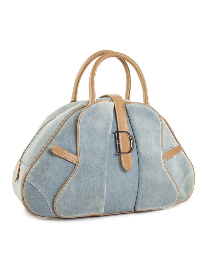 Bag saddle bowling DIOR Vintage light blue jean