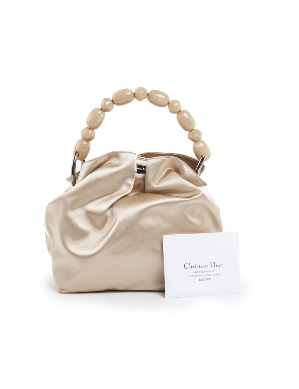 CHRISTIAN DIOR ivory Duchess satin bucket bag