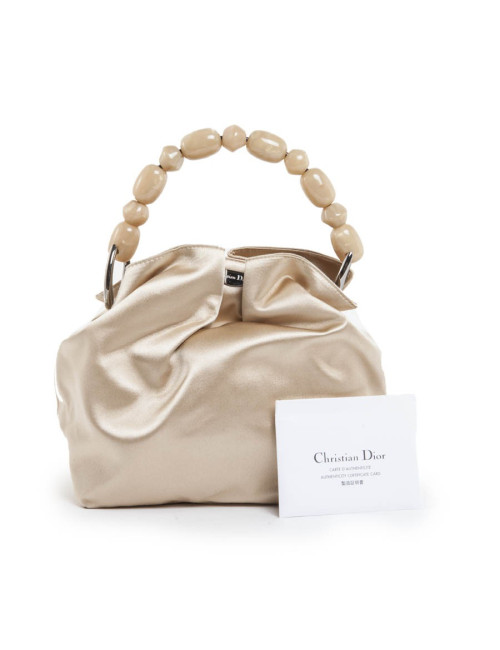 Sac sceau CHRISTIAN DIOR satin duchesse ivoire
