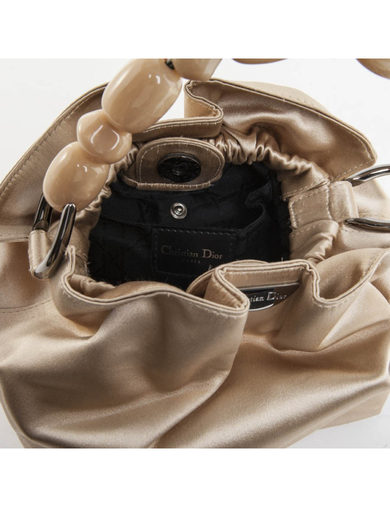 CHRISTIAN DIOR ivory Duchess satin bucket bag