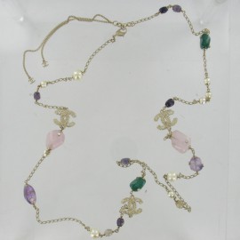 Multicoloured stones CHANEL necklace