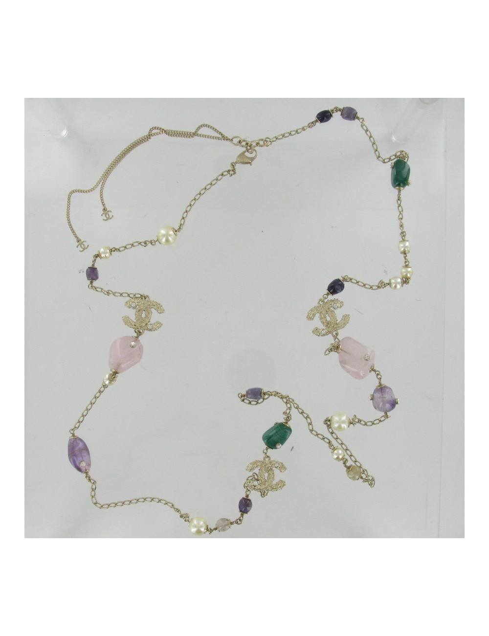 Sautoir pierres multicolores CHANEL