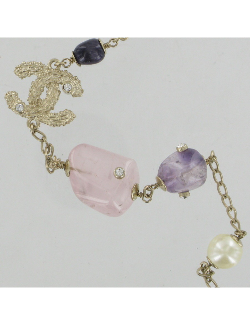 Sautoir pierres multicolores CHANEL