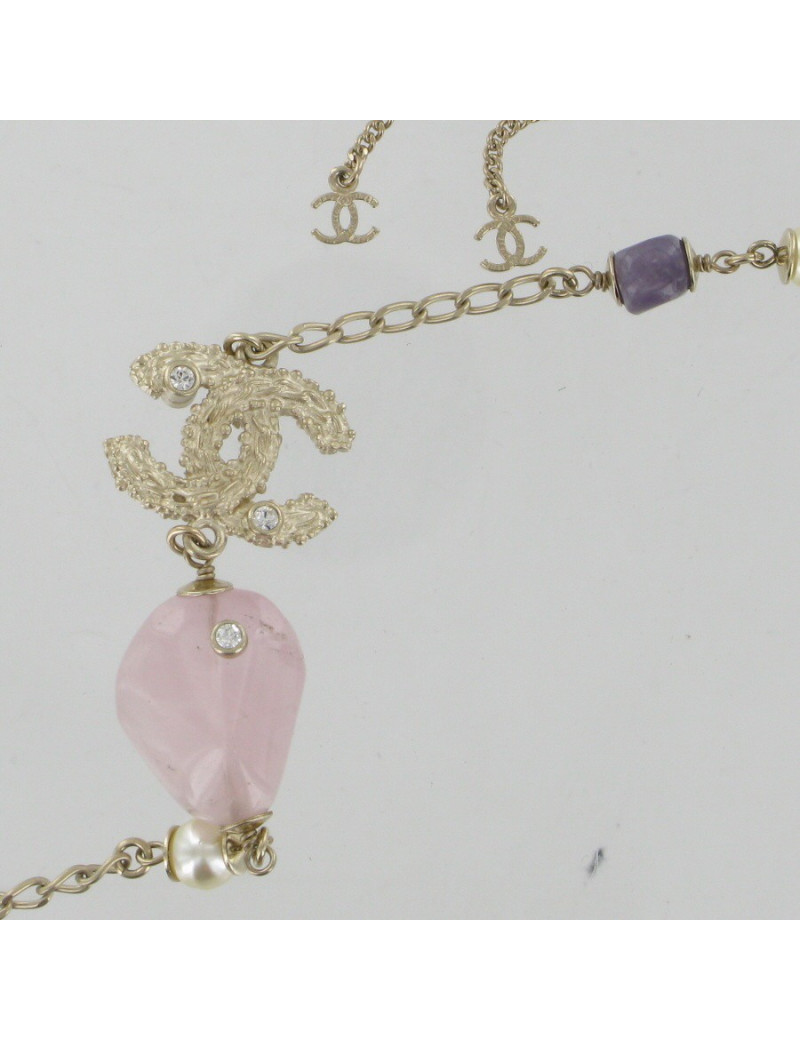 Sautoir pierres multicolores CHANEL