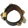 HERMES CDC hardware black calf cuff gold-plated