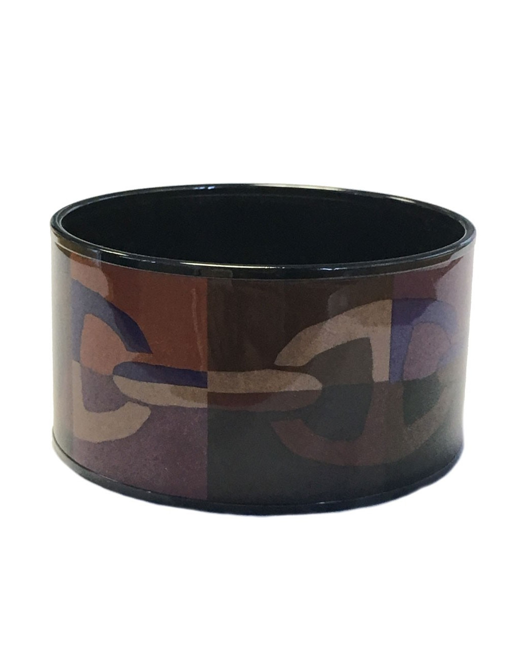  Bracelet HERMES MM en émail surteint motif chaine d'ancre