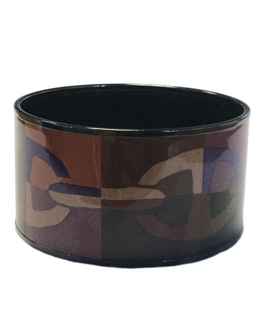  Bracelet HERMES MM en émail surteint motif chaine d'ancre