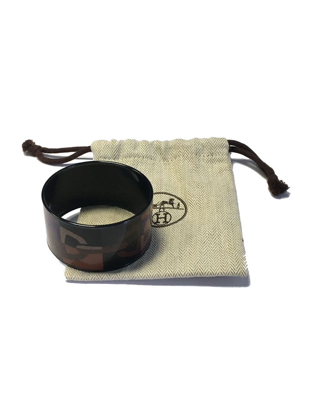  Bracelet HERMES MM en émail surteint motif chaine d'ancre