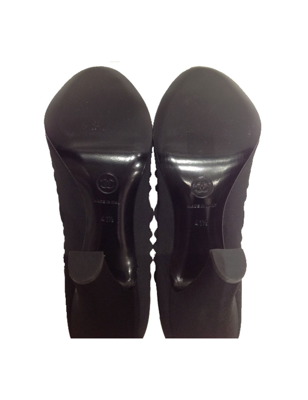 Pumps Couture CHANEL T41, 5 dotted black Jersey