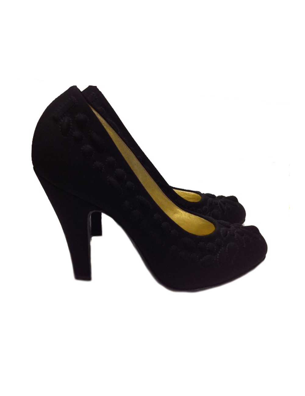 Escarpins Couture CHANEL T41,5 surpiqués en jersey noir