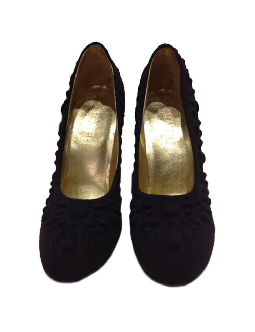 Pumps Couture CHANEL T41, 5 dotted black Jersey