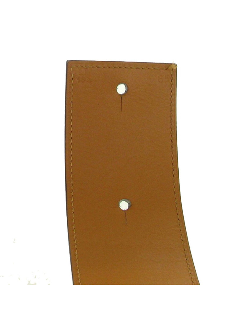 HERMES 'Shadow' T85 belt in brown barénia leather