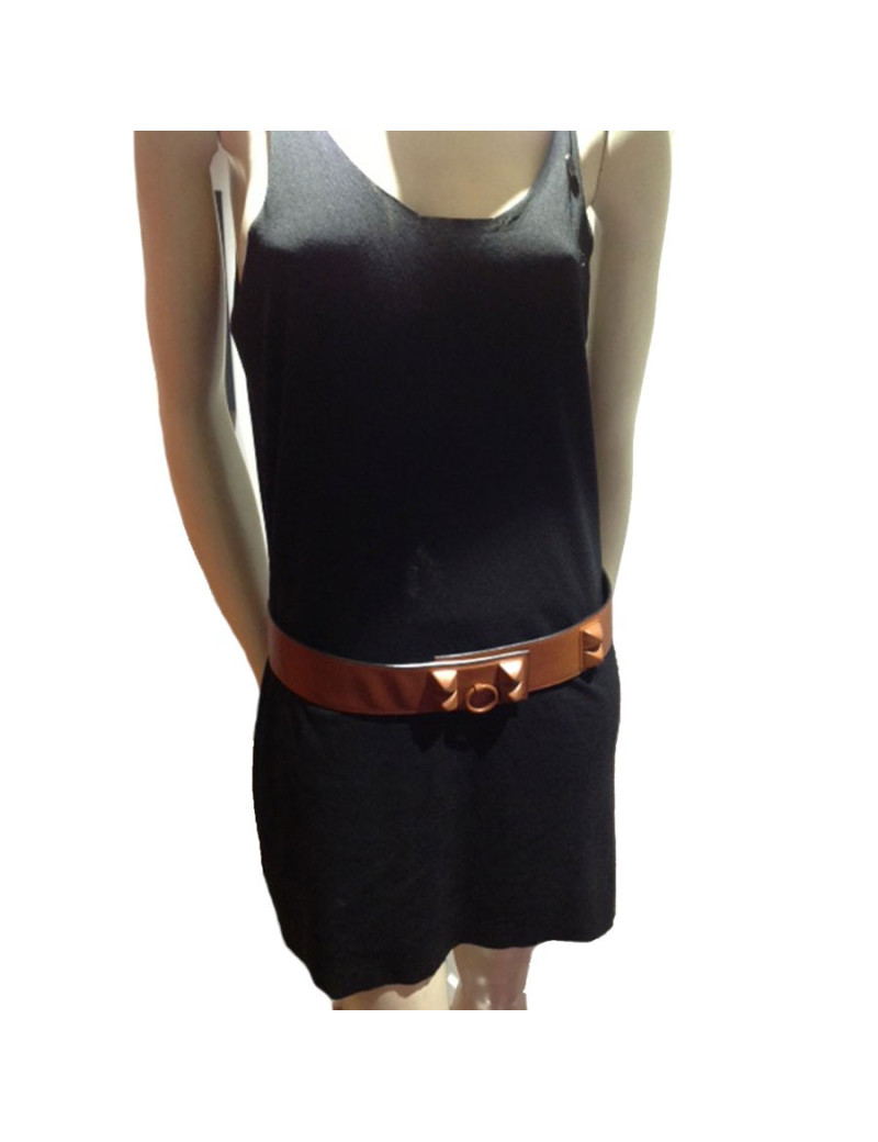 HERMES 'Shadow' T85 belt in brown barénia leather